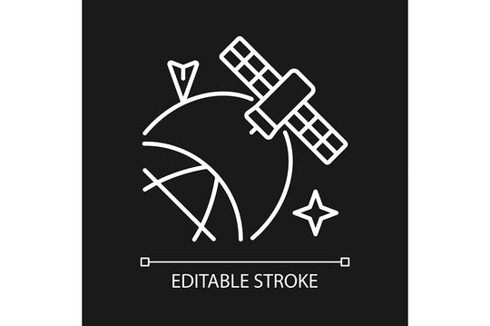 Satellites types linear icons set for dark and light mode