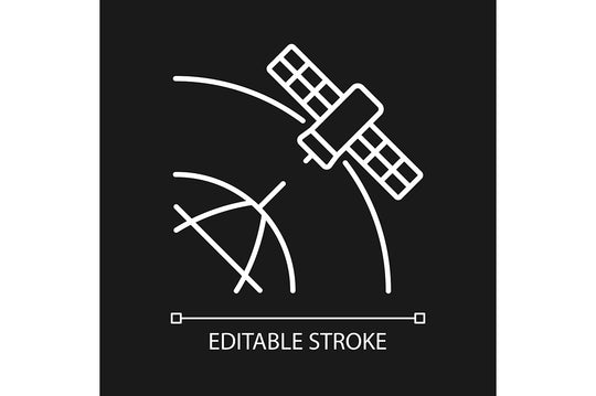 Satellites types linear icons set for dark and light mode