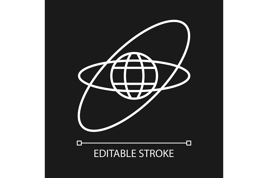 Satellites types linear icons set for dark and light mode