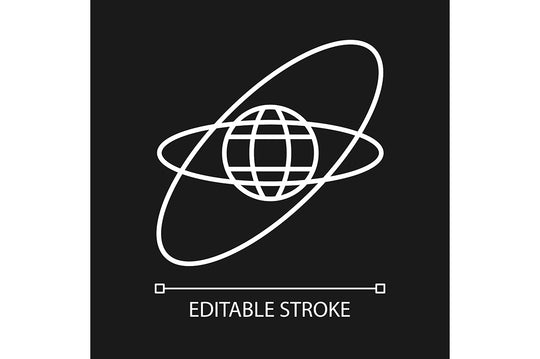 Satellites types linear icons set for dark and light mode