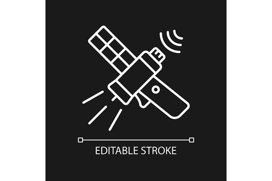 Satellites types linear icons set for dark and light mode