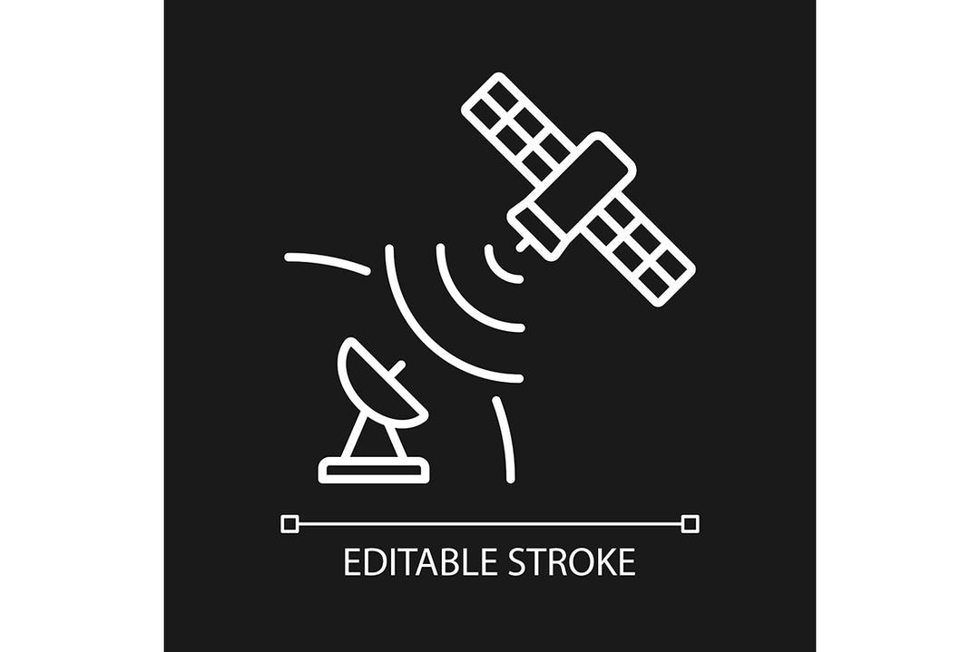Satellites types linear icons set for dark and light mode
