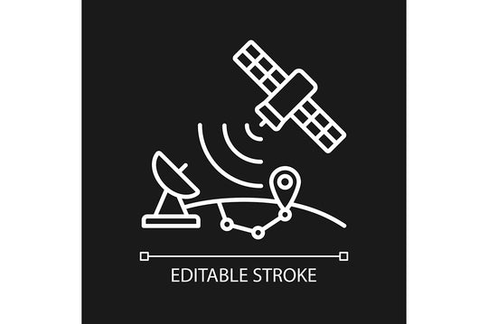 Satellites types linear icons set for dark and light mode