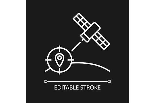 Satellites types linear icons set for dark and light mode