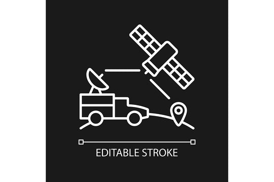 Satellites types linear icons set for dark and light mode