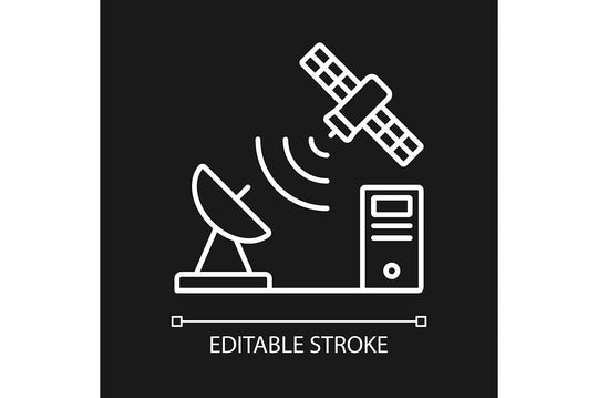 Satellites types linear icons set for dark and light mode