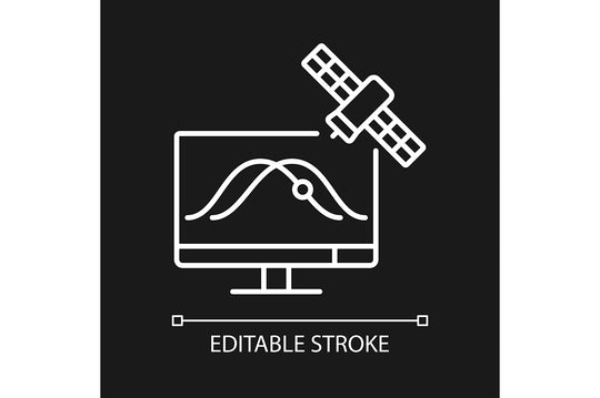 Satellites types linear icons set for dark and light mode