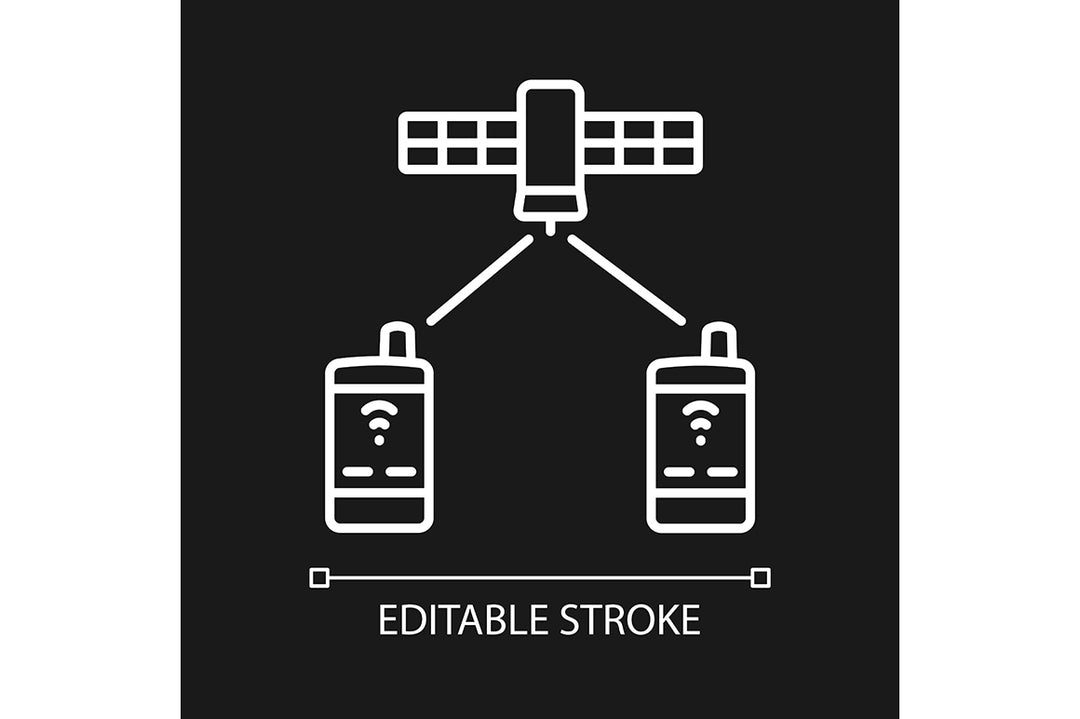 Satellites types linear icons set for dark and light mode