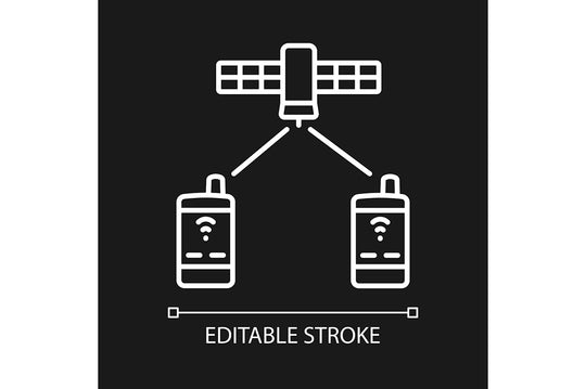 Satellites types linear icons set for dark and light mode
