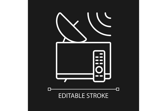 Satellites types linear icons set for dark and light mode
