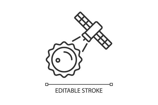 Satellites types linear icons set for dark and light mode
