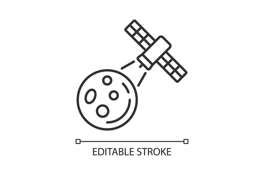 Satellites types linear icons set for dark and light mode
