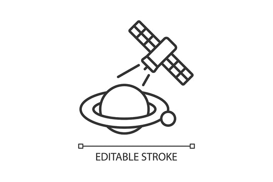 Satellites types linear icons set for dark and light mode