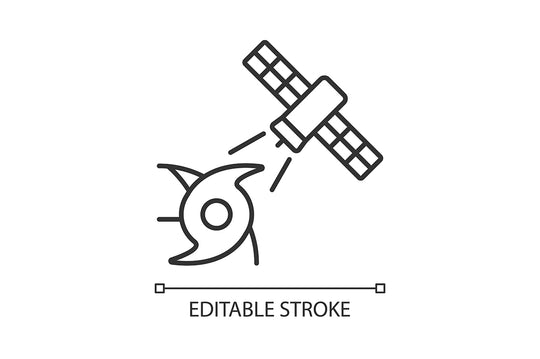 Satellites types linear icons set for dark and light mode