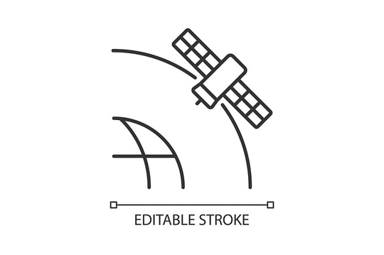 Satellites types linear icons set for dark and light mode