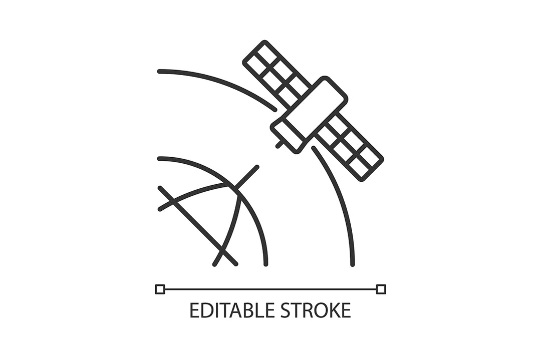 Satellites types linear icons set for dark and light mode