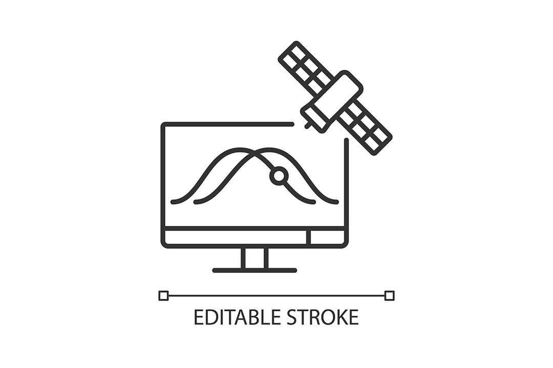 Satellites types linear icons set for dark and light mode