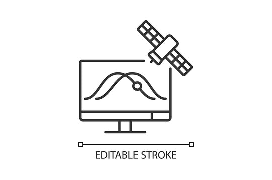 Satellites types linear icons set for dark and light mode