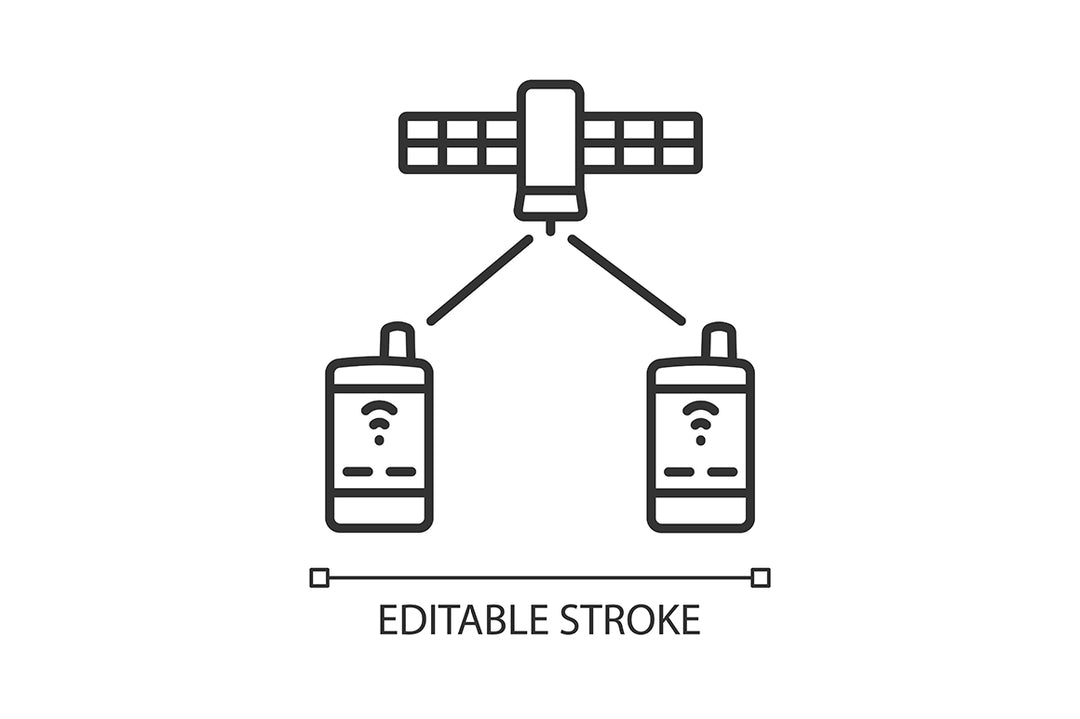 Satellites types linear icons set for dark and light mode