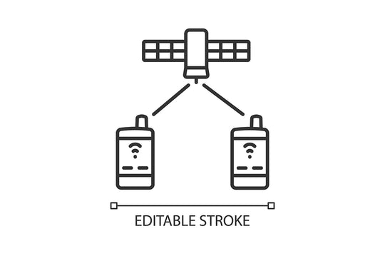 Satellites types linear icons set for dark and light mode
