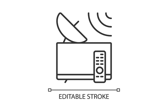 Satellites types linear icons set for dark and light mode