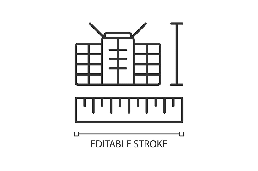 Satellites types linear icons set for dark and light mode