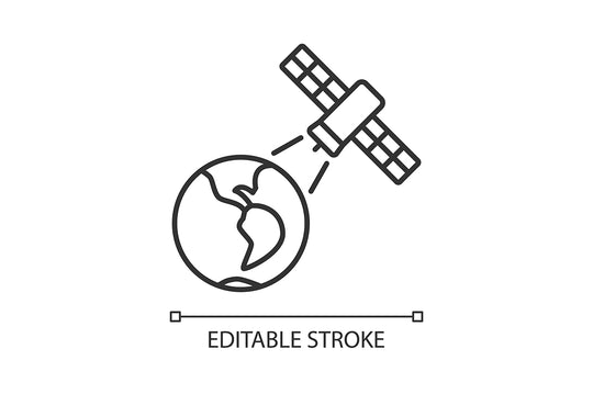 Satellites types linear icons set for dark and light mode