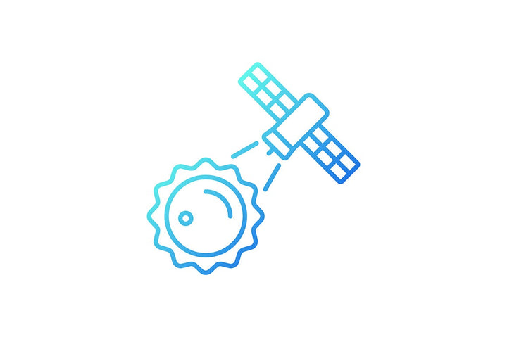 Satellites types gradient icons set for dark and light mode for dark and light mode