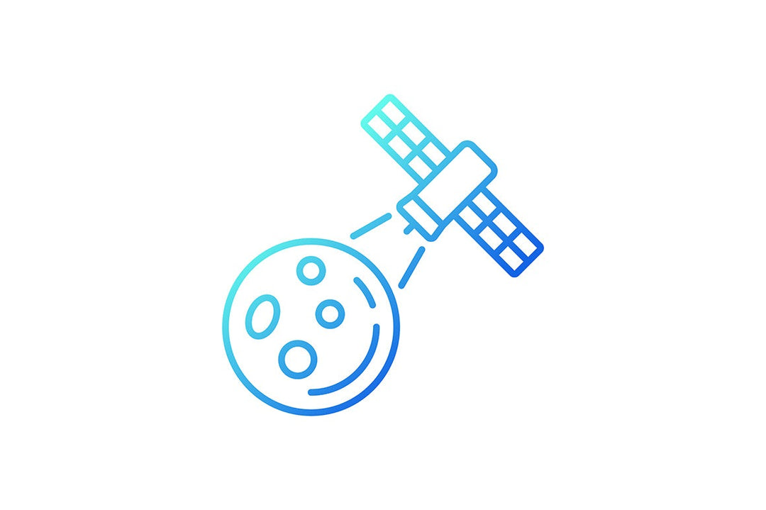 Satellites types gradient icons set for dark and light mode for dark and light mode