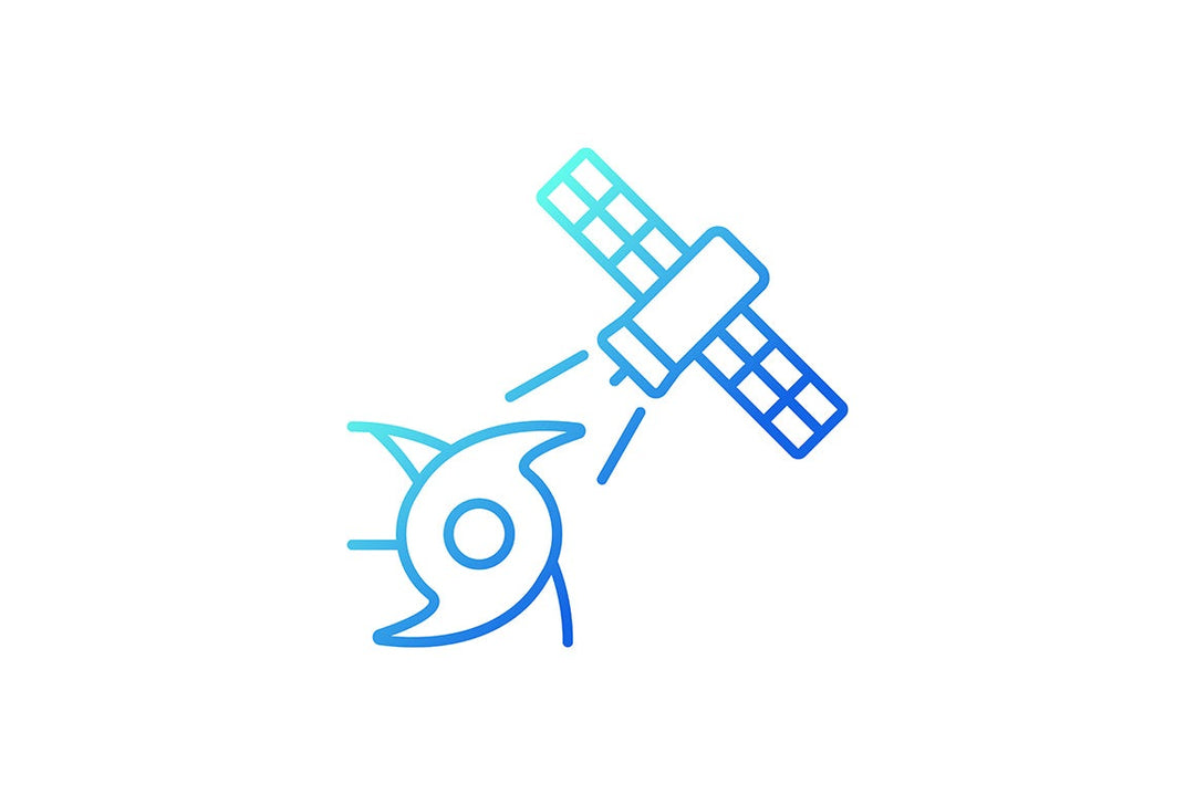 Satellites types gradient icons set for dark and light mode for dark and light mode