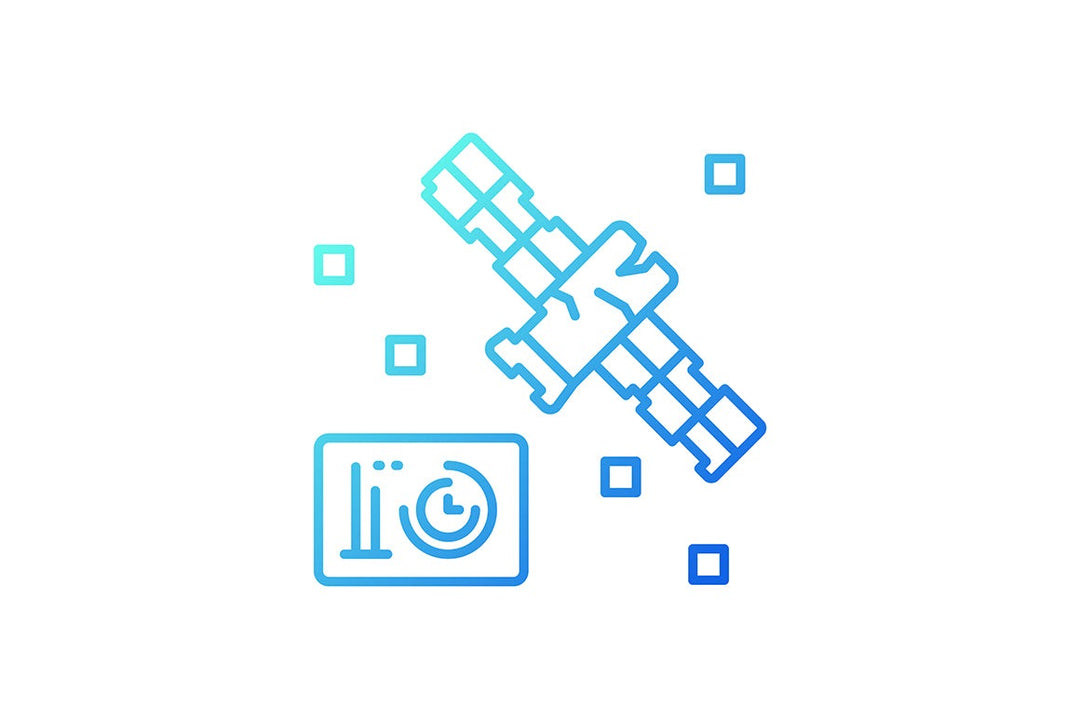 Satellites types gradient icons set for dark and light mode for dark and light mode
