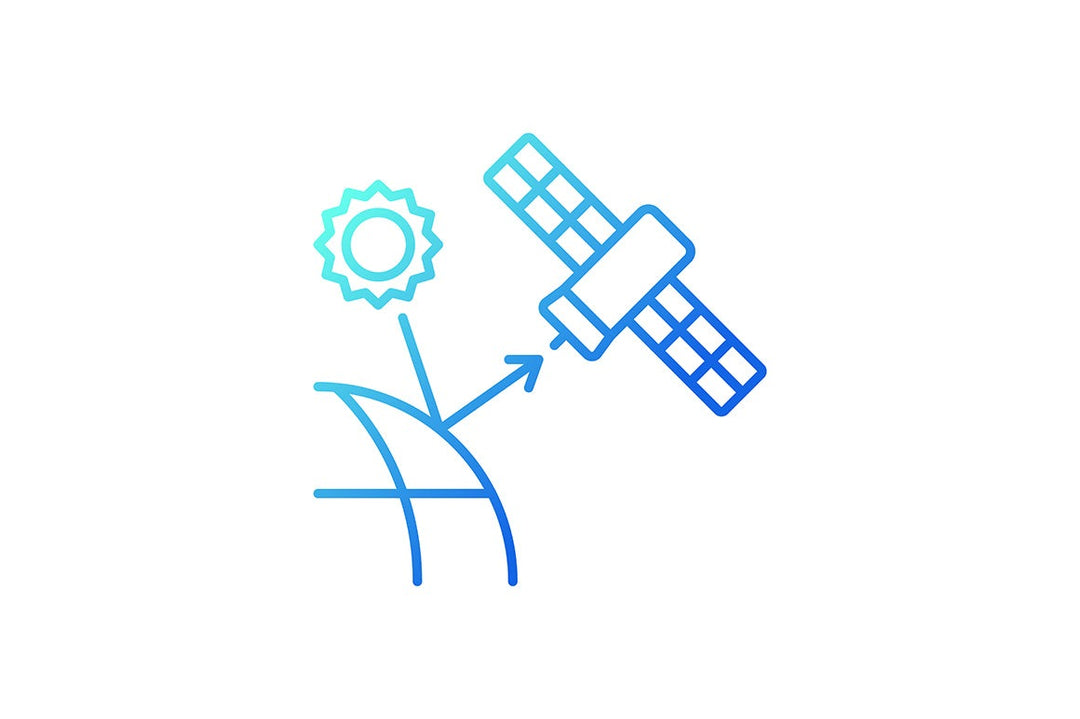 Satellites types gradient icons set for dark and light mode for dark and light mode