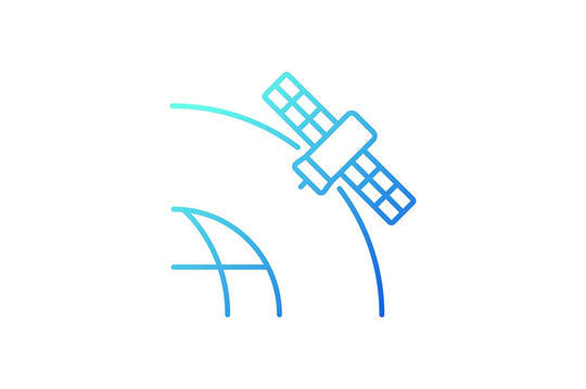 Satellites types gradient icons set for dark and light mode for dark and light mode