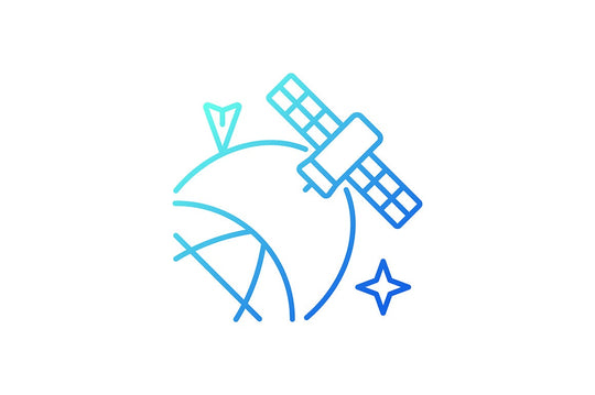 Satellites types gradient icons set for dark and light mode for dark and light mode