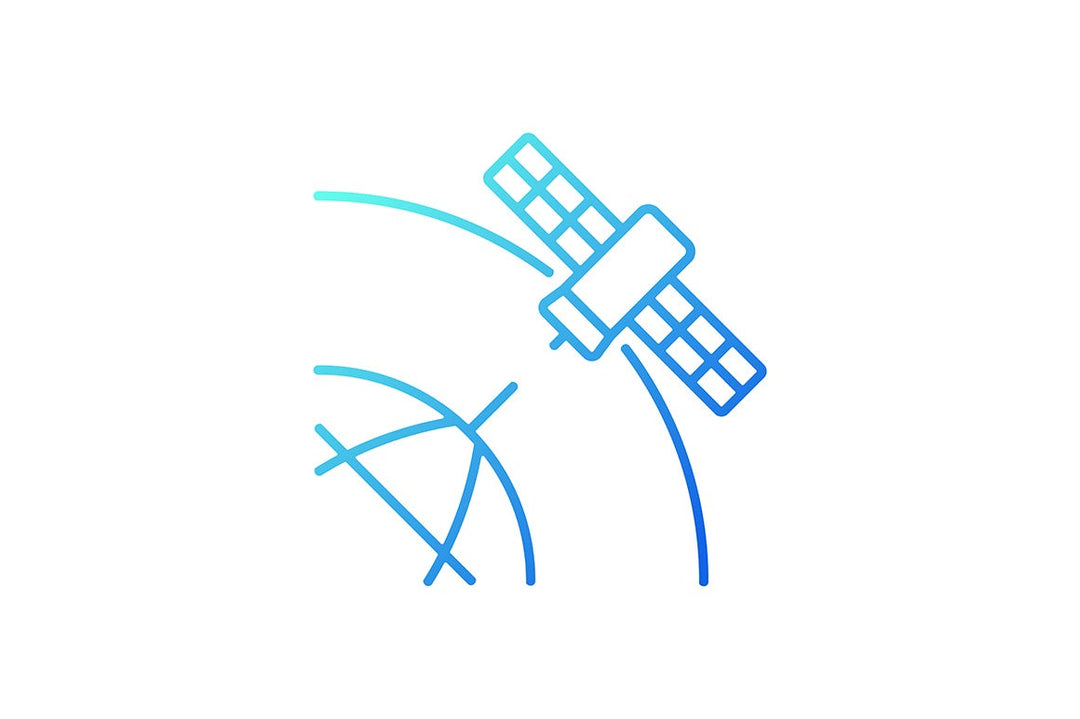 Satellites types gradient icons set for dark and light mode for dark and light mode