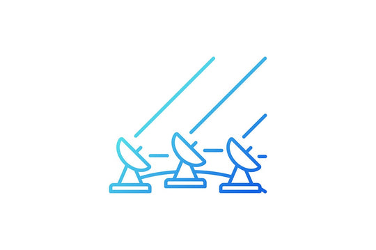 Satellites types gradient icons set for dark and light mode for dark and light mode