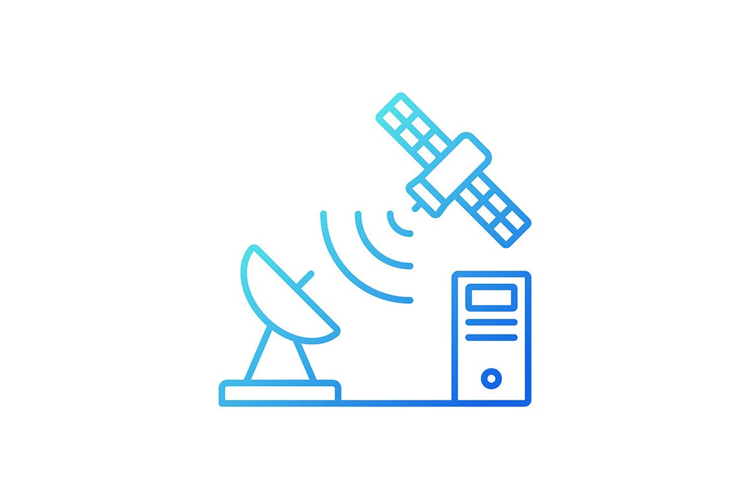 Satellites types gradient icons set for dark and light mode for dark and light mode