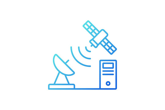 Satellites types gradient icons set for dark and light mode for dark and light mode