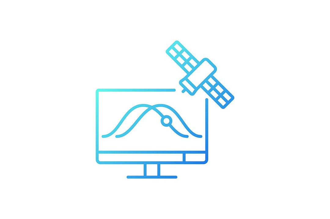 Satellites types gradient icons set for dark and light mode for dark and light mode