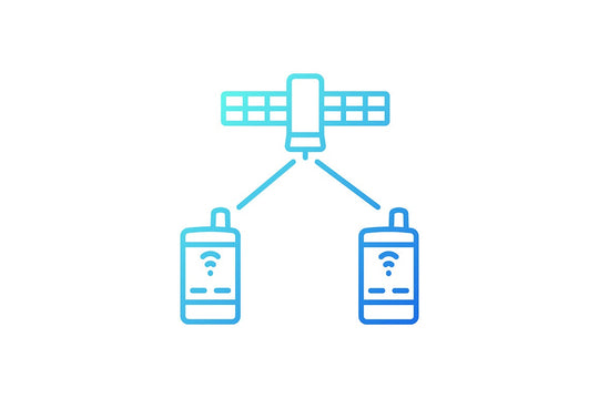 Satellites types gradient icons set for dark and light mode for dark and light mode