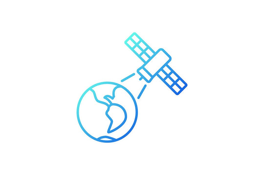 Satellites types gradient icons set for dark and light mode for dark and light mode