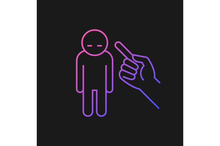 Parent and child interaction gradient icons set for dark and light mode