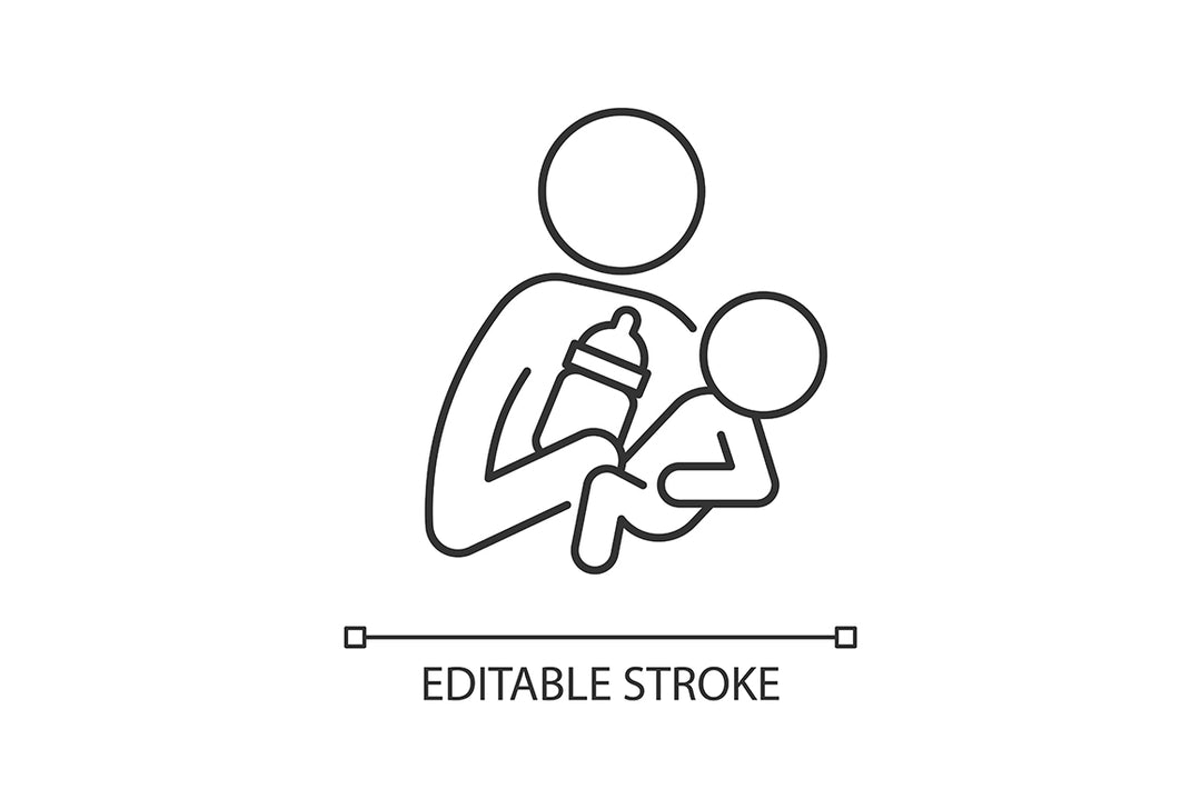 Parent and child interaction linear icons set for dark and light mode