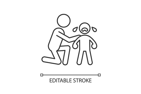 Parent and child interaction linear icons set for dark and light mode