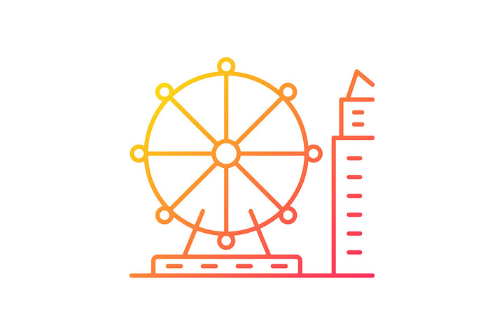 Singapore national symbols gradient icons set for dark and light mode