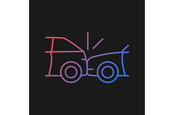 Car accident types gradient icons set for dark and light mode
