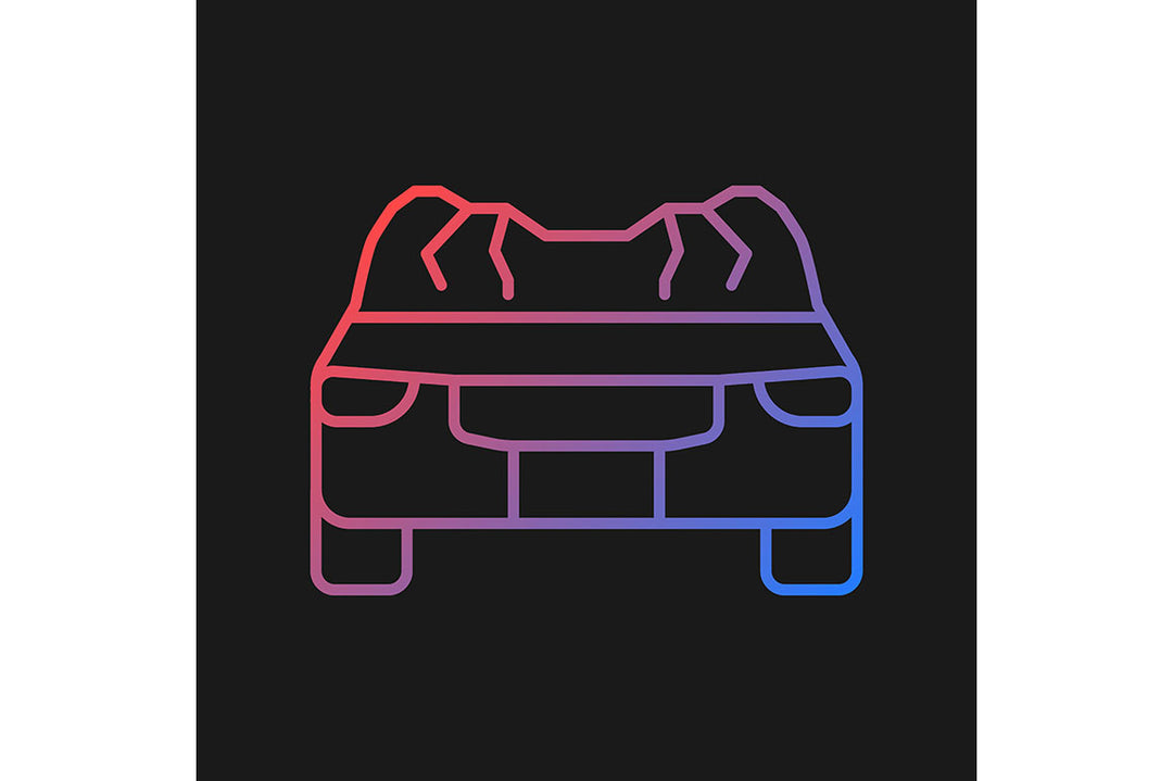 Car accident types gradient icons set for dark and light mode