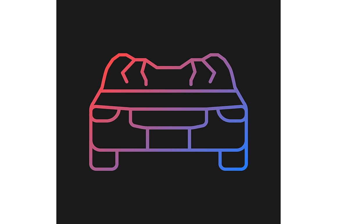 Car accident types gradient icons set for dark and light mode
