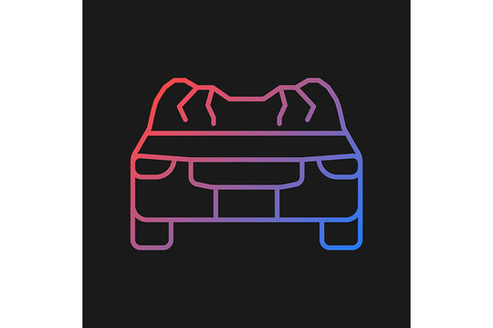 Car accident types gradient icons set for dark and light mode