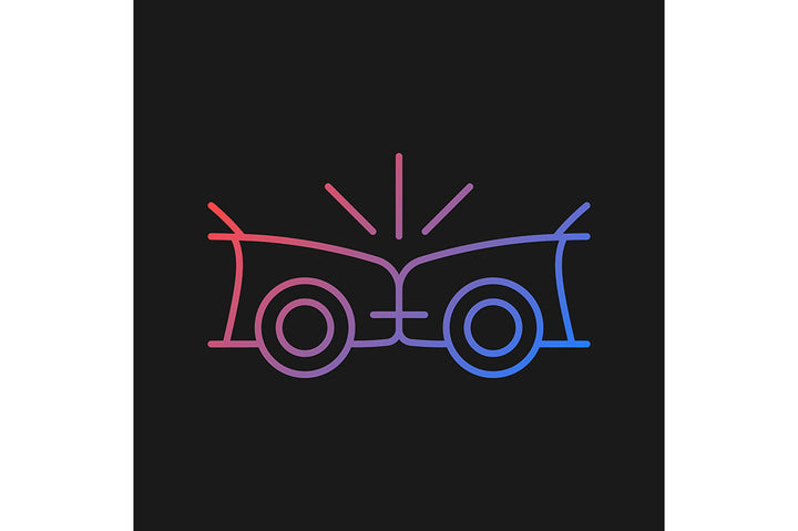 Car accident types gradient icons set for dark and light mode